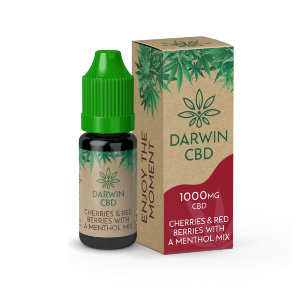 Darwin CBD 10ml - Cherries & Red Berries with a Menthol Mix - 1000mg CBD Isolate - 10 Pack
