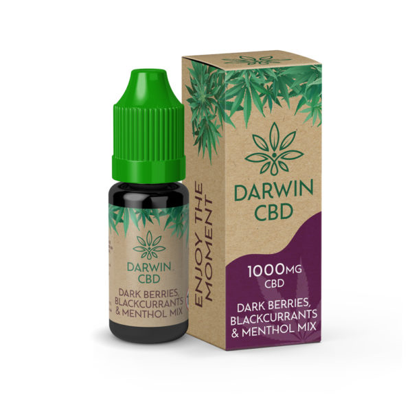 Darwin CBD 10ml - Dark Berries, Blackcurrants with a Menthol Mix - 1000mg CBD Isolate - 10 Pack