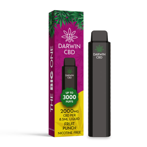 Darwin CBD - 8.5ml 2000mg CBD Isolate Disposable - Fruit Punch - 6 Pack