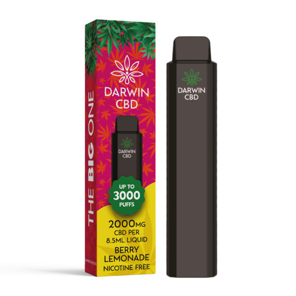 Darwin CBD - 8.5ml 2000mg CBD Isolate Disposable - Berry Lemonade - 6 Pack