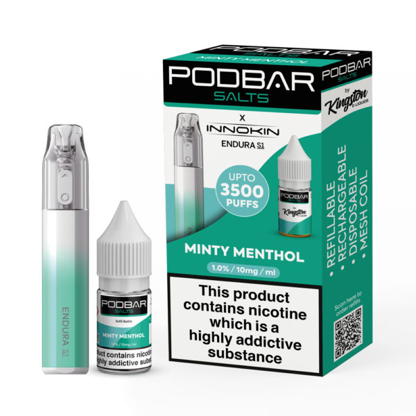 Podbar Salts x Innokin Endura S1 - Minty Menthol - 10mg - Pack of 5