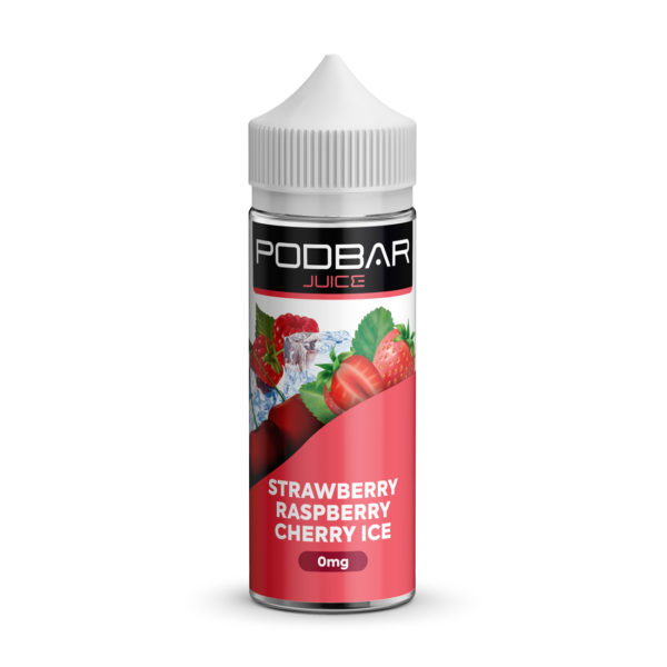 Podbar Juice Shortfills - Strawberry Raspberry Cherry Ice