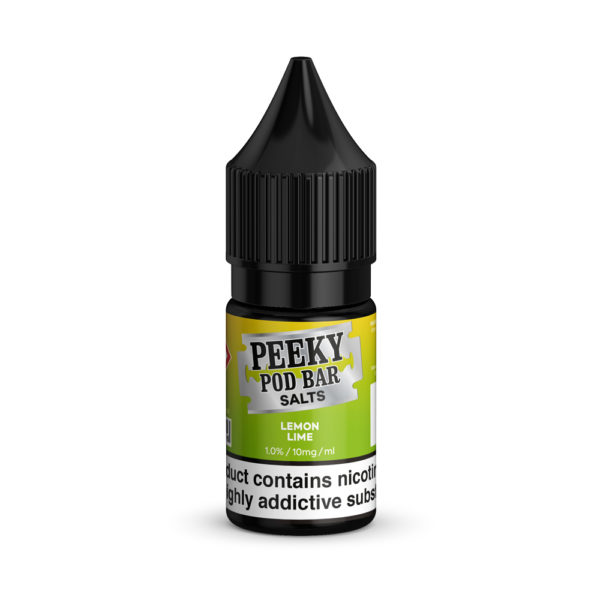 Peeky Pod Bar Salts 10ml - Lemon Lime - 10mg - Pack of 10